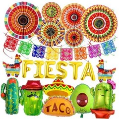 Mexican Party Decorations Fiesta Ballons – 23 Pcs Balloons Multicoloured Papar