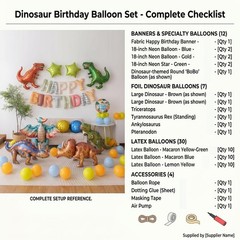 60 PCS Dinosaur Happy Birthday Foil Balloon Decoration Kit, T-Rex, Triceratop…