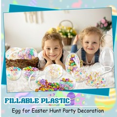 12 Pcs 6 Inch 8 Inch Jumbo Clear Easter Egg with Handles Large Transparent Ea…