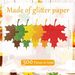 300 PCS Thanksgiving Fall Leaves Bulletin Board Decorations Glitter Maple