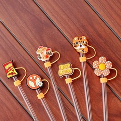 Bulk 10mm Colorful Straw Covers, 50pcs Lot of Cute Different Straw Toppers, D…