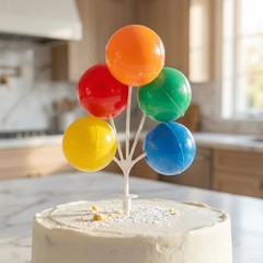 Multi-Color Plastic Balloon Cake Toppers, Mini Balloon Garland Reusable Decor…