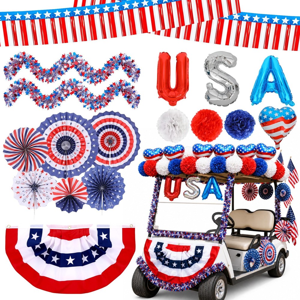 250th Anniversary Parade Golf Cart Decoration Kit 4th of July Golf Cart Decorati