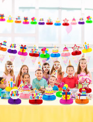 Birthday Table Decorations – 9 Pcs Colorful Happy Birthday Centerpieces for Tabl