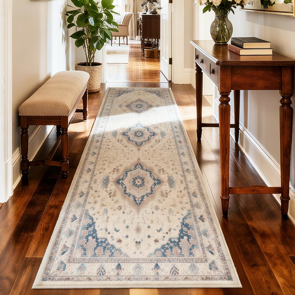 Hallway Washable Runner Rug 2’x6′ Vintage Soft Farmhouse Entryway Kitchen Run…
