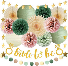 Dusty Pink and Sage Green Bridal Shower Decorations Olive Green and Pink Bachelo