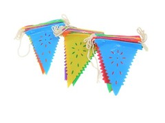 3 Pack MINI Triangle Flags Banner Multicolor, 10 flags per banner, 5ft Long each