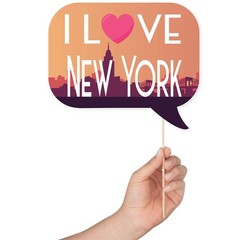 New York Photo Booth Props – 41-pc Black, Gold, Blue, Red, White