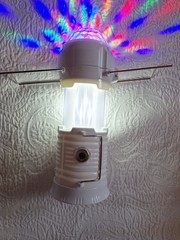 4 in 1 Lantern, Flame light, Disco Ball( Strobe) light & Bright Flashlight Combo