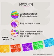Felicidades Party Banners~ 3 Pack 18ft each Banner-Plastic Papel Picado.