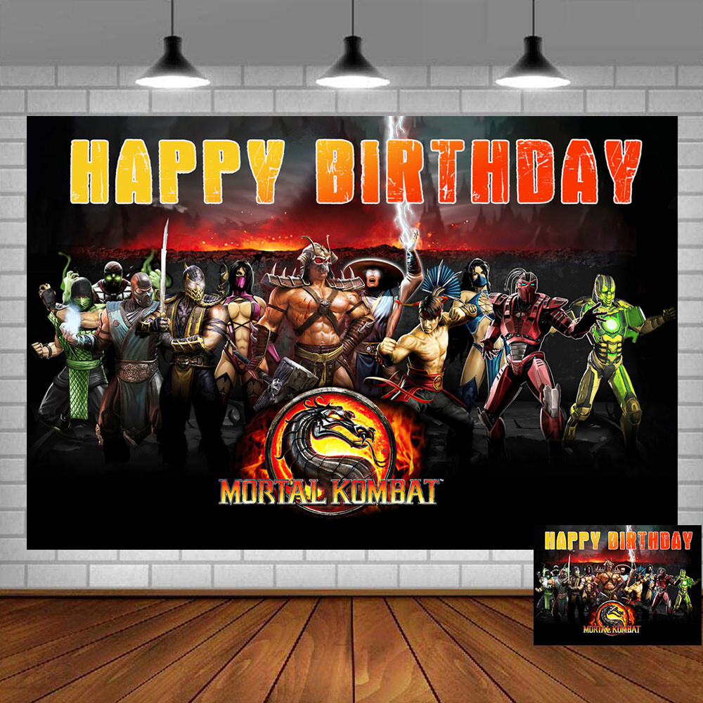 Mortal Kombat Birthday Party Decor Backdrop Banner Poster Birthday Gift 5x3ft