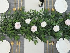 Artificial Italian Ruscus Vines, 3Pcs/75 Silk Vine Garland with Green Leaves,