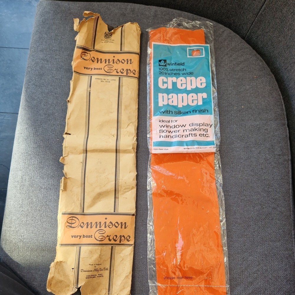 Vintage Winfield & Dennison Crepe Paper in Original Packets Orange & Black
