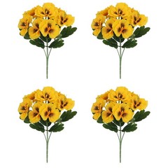 Charming 4Pcs Pansy Artificial Flowers for Any Event or For Home Setting