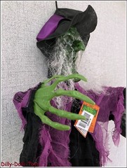 Animated Witch Hanging Halloween Decoration Light Up Sound Movement Moving Arms