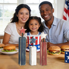 4Th of July Table Decorations, 3Pcs Red White and Blue Decorations, Retro Patrio