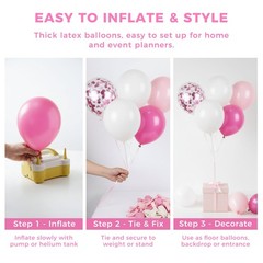 150 PCS Pink White Balloons Different Size of 18 12 10 5 Inch, Pink Confetti …