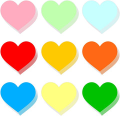 72 PCS Large Heart Paper Cutouts, Assorted 9 Colors Heart Cutouts Cardstock Bulk