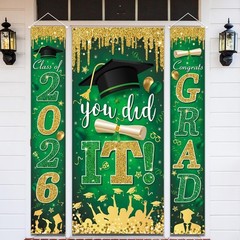 Green and Gold Graduation Decorations Class of 2026 Congrats Grad Banner and …