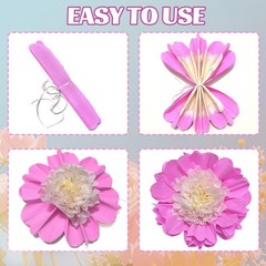 6 PCS Tissue Paper Flowers, Crepe Paper Flowers 12 in for Valentines Day
