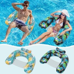 Inflatable Pool Float Chair with Ergonomic Headrest & Cup Holder, Comfortable…