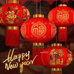 Chinese New Year Lantern Red Fluffy Lanterns Celebration Lantern for Home Decor