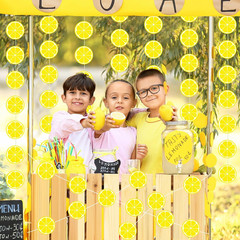 8 Packs Lemon Party Banner Decorations Graduation Lemonade Bar Decor Lemon Paper