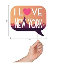 New York Photo Booth Props – 41-pc Black, Gold, Blue, Red, White