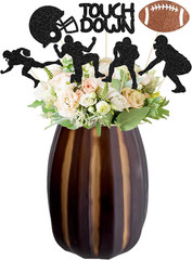 14Pcs Football Birthday Party Centerpiece Sticks Double Sided Rugby Ball Table T
