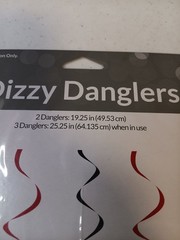 60th Birthday Hanging Dizzy Danglers 2 20″ and 3 25″ Foil 5 Pack 60th Decoration