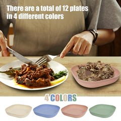 WANGSHIQI Wheat Straw Plates,5.7inches Dinner Plates 5.7 inches, Mixed color