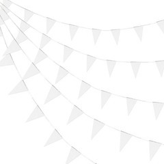 100 Feet White Blank Pennant Banners Flags String Hanging Triangle Bunting DI…