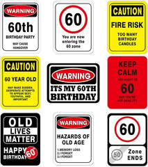 60th Birthday Decorations – 9 PCS Happy Birthday 60 Years Old Decor Yellow Funny