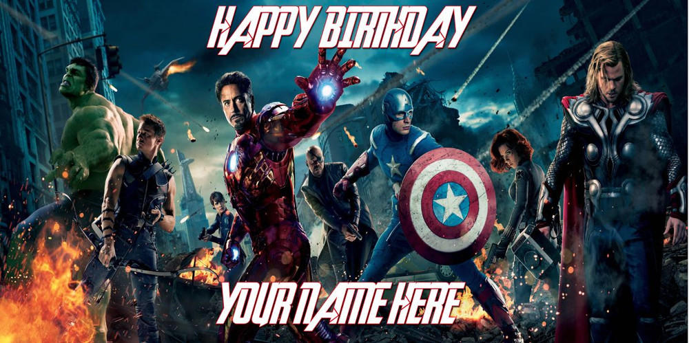 Birthday banner Personalized 4ft x 2 ft The Avengers