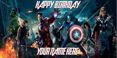Birthday banner Personalized 4ft x 2 ft The Avengers