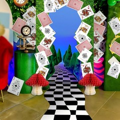 Wonderland Theme Party Decorations Set 34 Pcs Wonderland Photo Backdrop