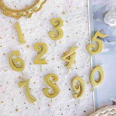 10-Pieces Numeral Birthday Candles, Gold