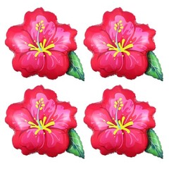 4Pcs Tropical Hibiscus Foil Balloons, 23.6inch Hot Pink Hibiscus Flowers Ball…