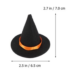 10pcs Mini Felt Witch Hats Handmade Wine Bottle Decor for DIY Hair Accessories