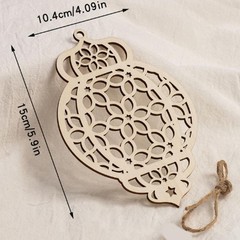 Decorative Wooden Hanging Ornaments Set of 4 for Indoor and Outdoor Spaces