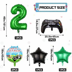 6 Piece Video Game Birthday Balloons With Controller Mylar Foil 2nd Birthday