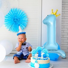 Number Balloons,Standing Number 3 Balloon 32 Inch Blue 3rd Decorations for Bo…