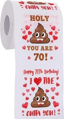 Unique 70th Birthday Party Essential: Comical 3-Ply Toilet Paper Gift Roll
