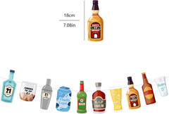 Pre-Strung Whiskey Beer Soda Bottles and Glasses Banner, Happy 21St Birthday Dec