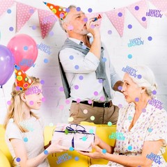 540 PCS Iridescent Happy Birthday Confetti Glitter Table Scatter Party