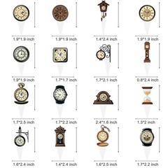 Clock Cupcake Toppers 48PCS Vintage Time Theme Decorations Retro Clock Cake P…