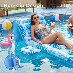 SpaceTime Pool Floats for Adults,Heavy-Duty Inflatable Float Raft Lounge with