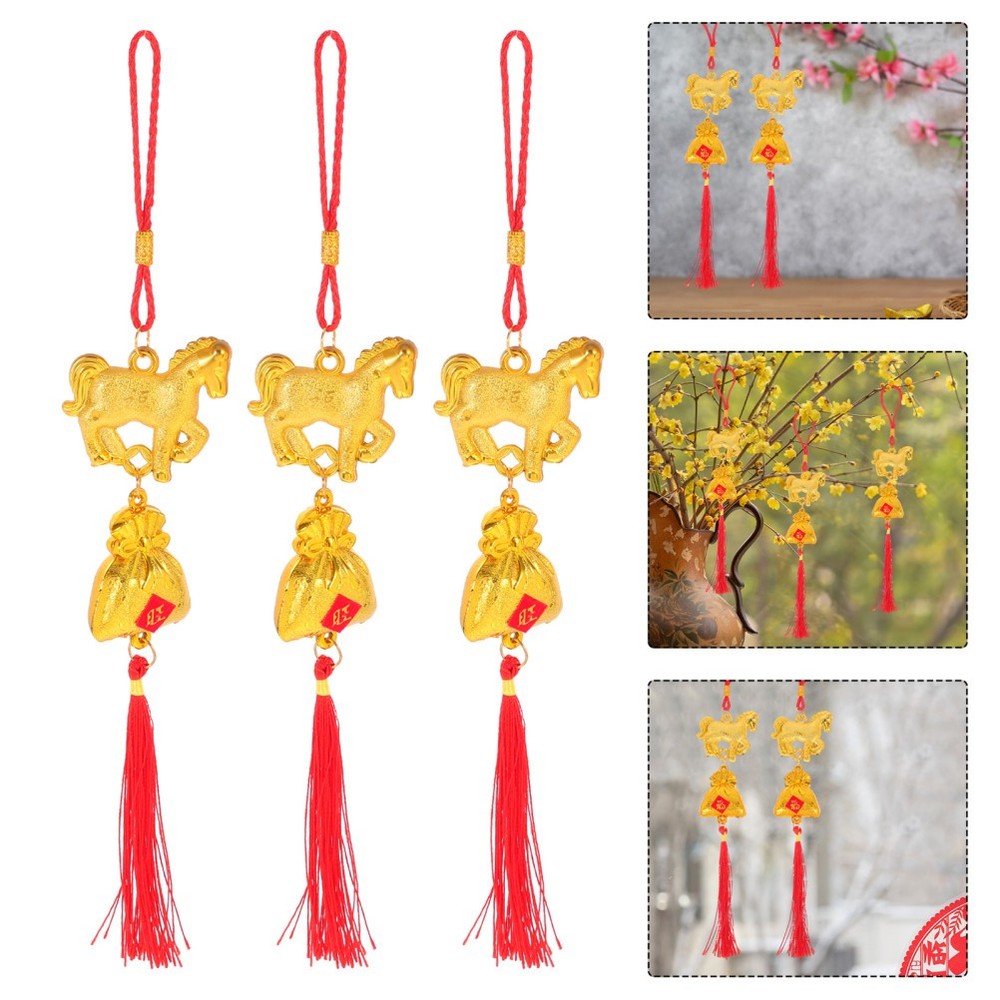 6pcs Chinese New Year Hanging Ornaments: Spring Festival Lucky Pendants for