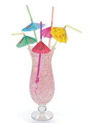 48 Assorted Tropical Drinking Straws, Luau/Tiki Bar Flamingo, Flower, Umbrella