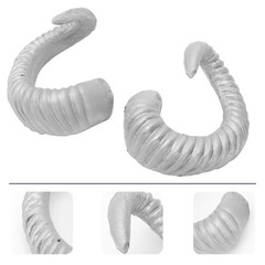 1Pair Reusable Silver Plastic Halloween Hairbands with Vivid Cosplay Design